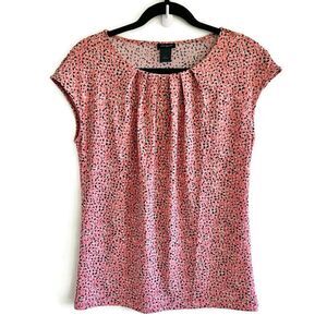 NWOT Anne Taylor Coral Print Top